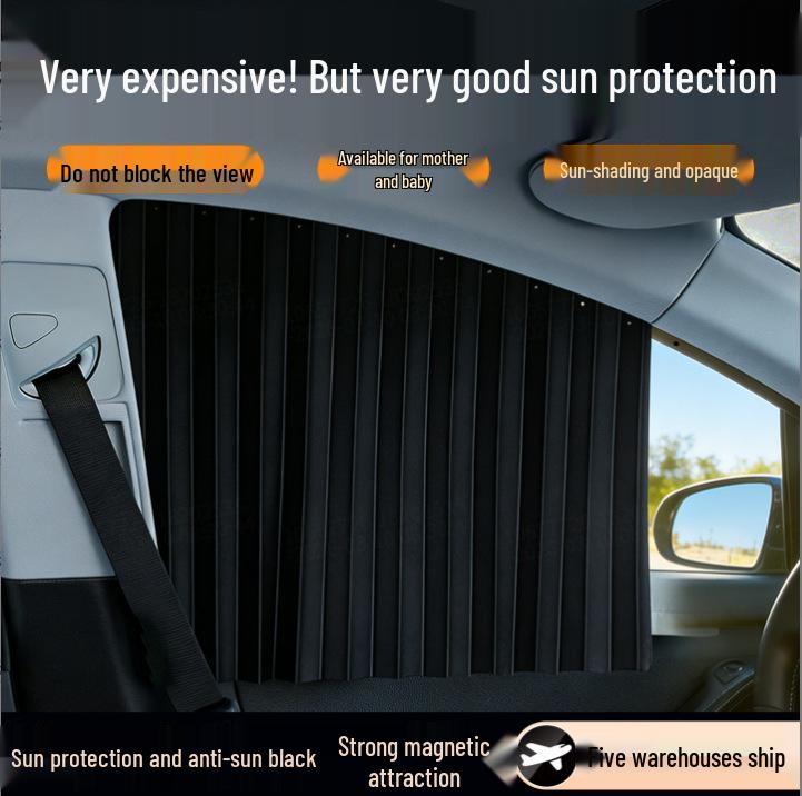 Magnetic Car Privacy Sunshade Curtain for Sedan - Front & Rear Side Windows