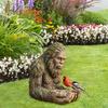 Hrănitoare pentru păsări Sasquatch Sculptură Sasquatch din Rășină Hrănitoare de Exterior Schelet Hrănitoare Decorativă pentru Păsări pentru Copac Curte Grădină Artă Decor