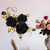 Chinese- Black Peony Flower Home Decoration Wall Sticker For Bedroom, Cabinet, Living Room
