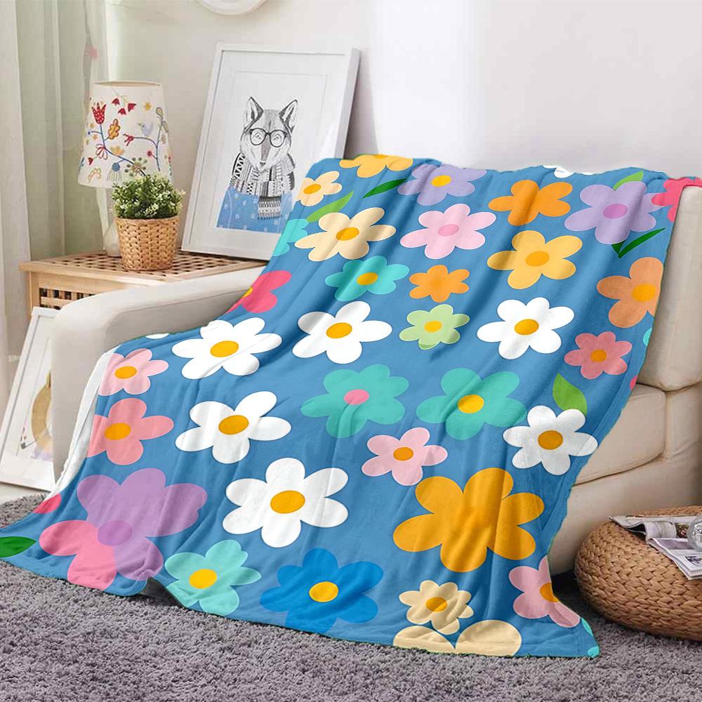 1pc Floral Pattern Blanket Warm, Cozy, And Soft, Suitable for Sofas, Beds, Cars, And Office Use.Perfect for Camping And Travel, Making It a Great Gift