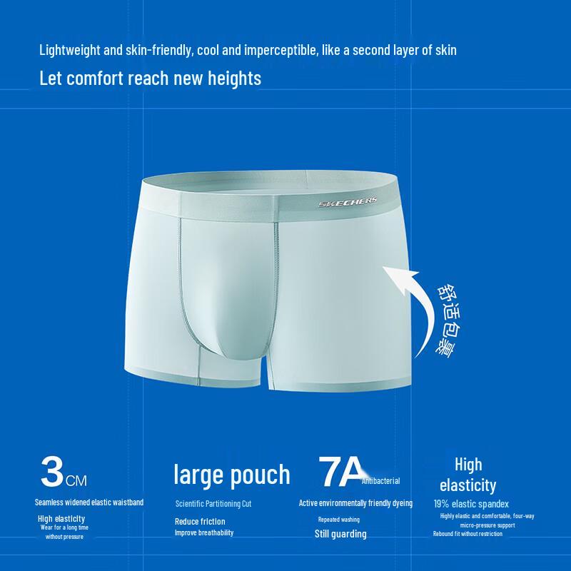 Skechers Men's 7A Antibacterial Cool Seamless Boxer Briefs