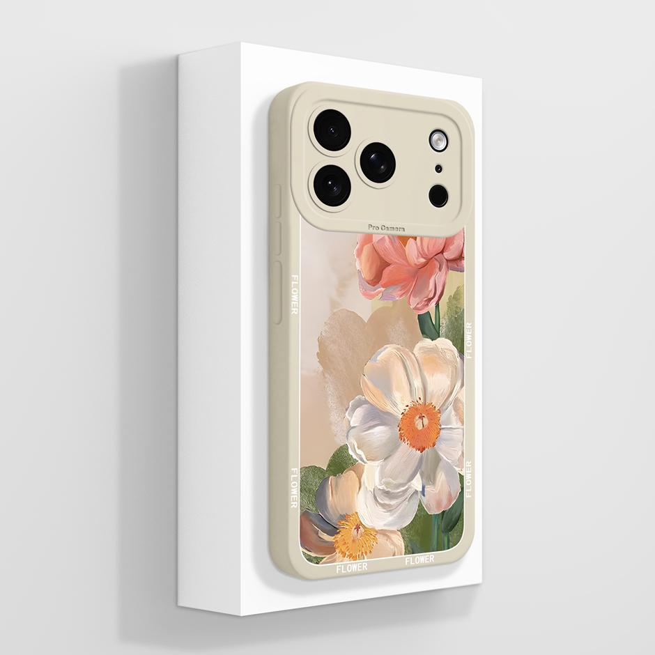 

Case For iPhone 17 Pro Max Air Pretty Flowers Liquid Silicone Anti Drop Bumper Cover For iPhone17ProMax 17Air Protective Fundas iPhone 17 Pro