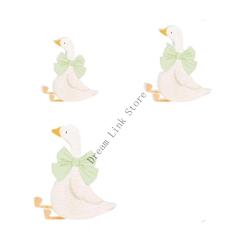 

Q1FD 3Pcs Wooden Geese Figurine Festival Decoration for Easter Christmas Thanksgiving зелений