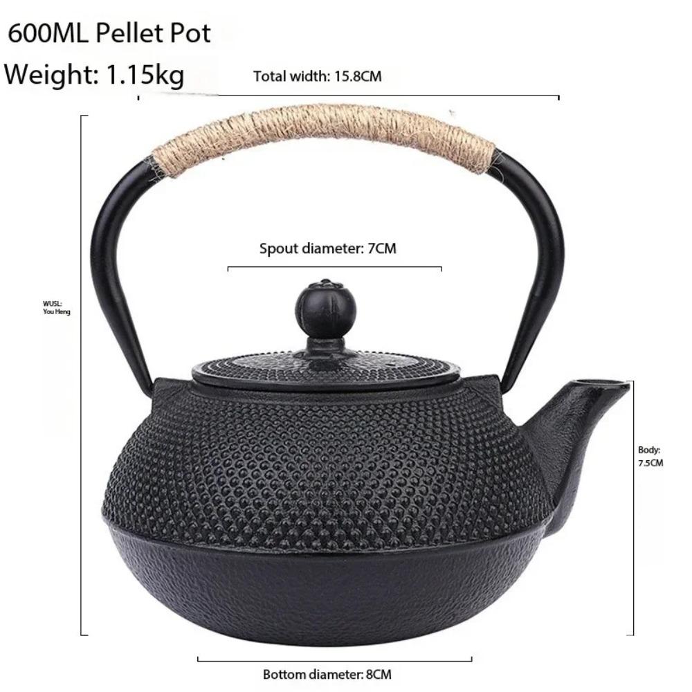 Iron Teapot Handmade Antique Cast Japanese Style Tea Kettle for Boiling Water Accessory Set Charcoal Stove Kitchen Teaware Set