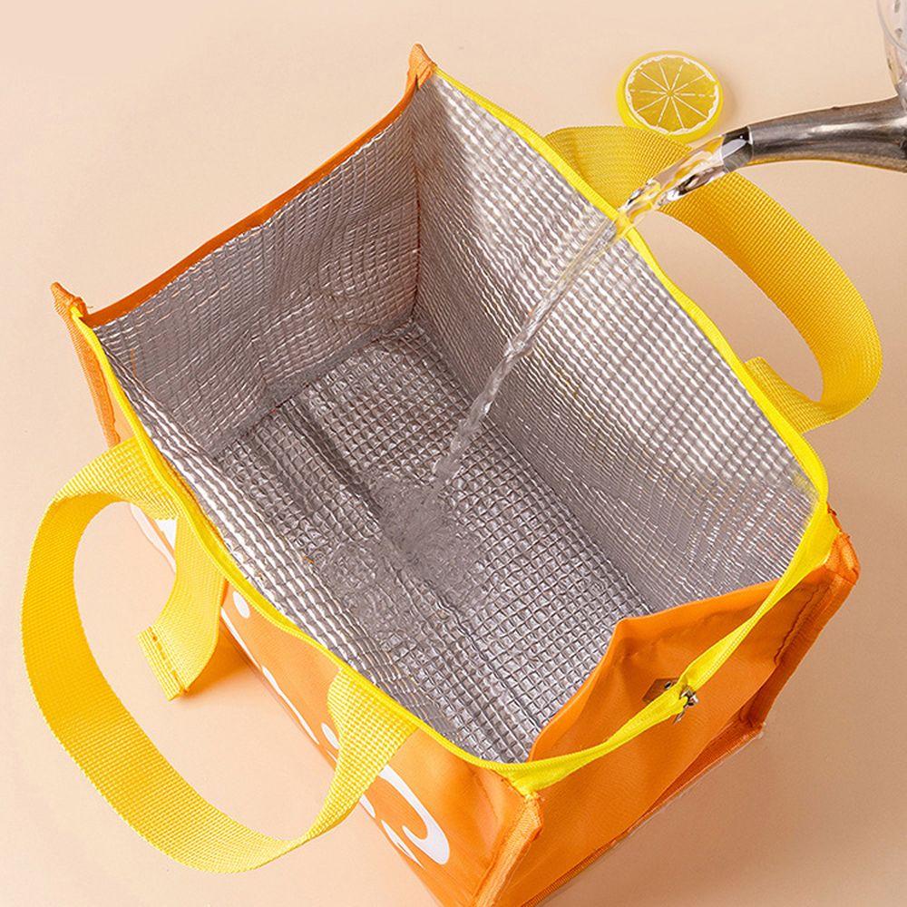 Borsa da Picnic in Tela con Motivo Orsetto Cartoon, Borsa Termica Tote per Pranzo, Contenitore per Alimenti
