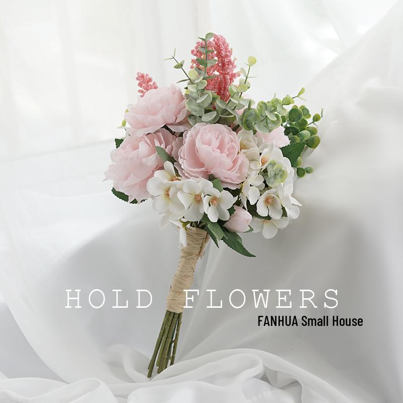 Bouquet Sposa Eucalipto Stile Foresta - Composizione Floreale Artificiale a Mano per Matrimoni & Arredo Casa