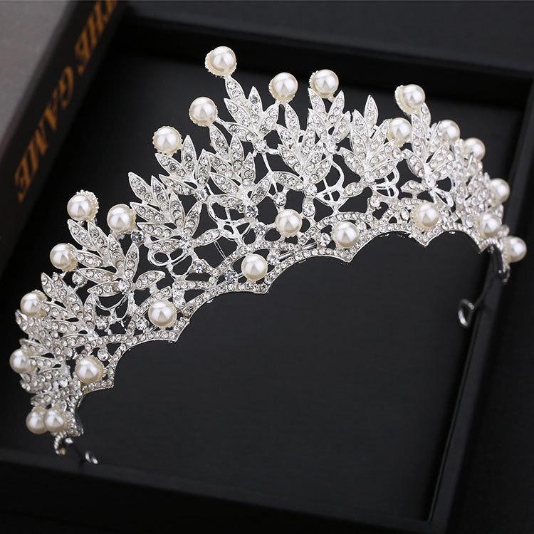 Braut Silber Große Krone Neu Hochzeit Haarschmuck Hochzeitskleid Zubehör Europäische Geburtstag Tiara Krone