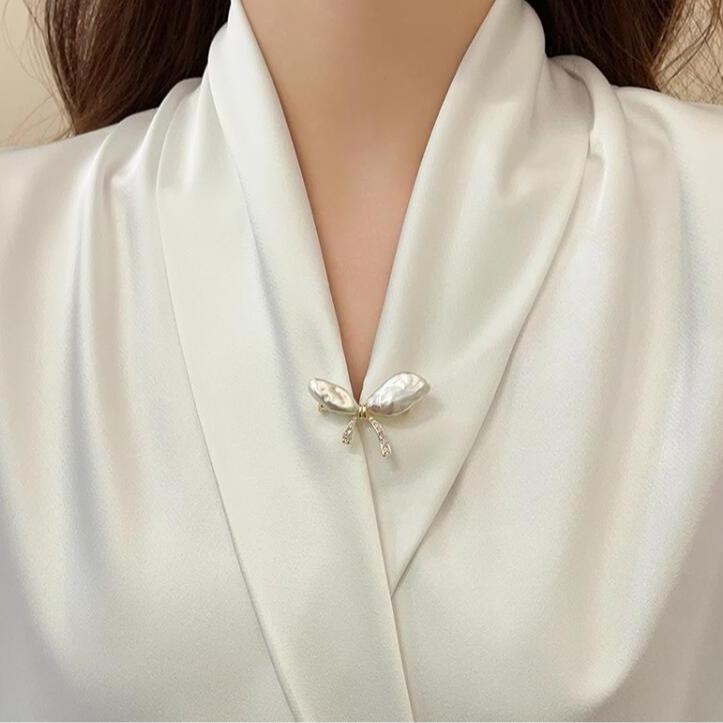 

1 шт., барочная нерегулярная имитация жемчуга, бант, брошь, женский дизайн, ниша, брошь высокого класса, анти-свет