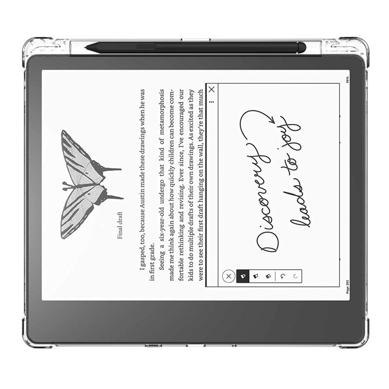 Kindle Scribe 10.2 Protective Case with Pen Holder, Airbag Drop-Proof Transparent Soft Shell 2024