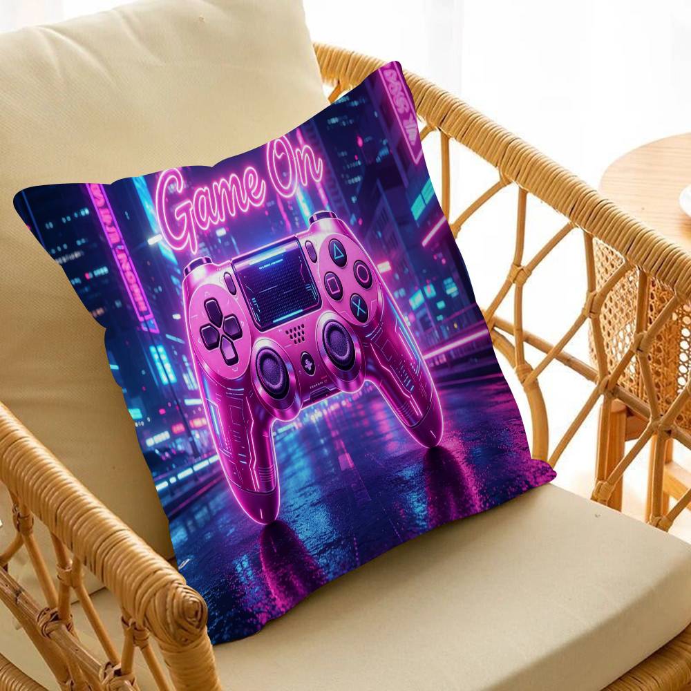 Game On Theme Gamer Pillow Cushion Cover Pillowcase Living Room Sofa Home Decor Customized