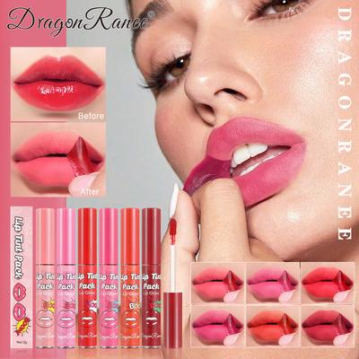6 colori Peel Off rossetto liquido opaco Peel Off Lip Glaze impermeabile lunga durata trucco Tinta labbra Sexy Rose Red Lip Tint Cosmetics