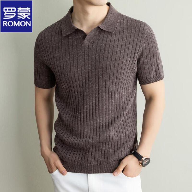 ROMON Men s Linen Blend Cool-Feel Polo Shirt M