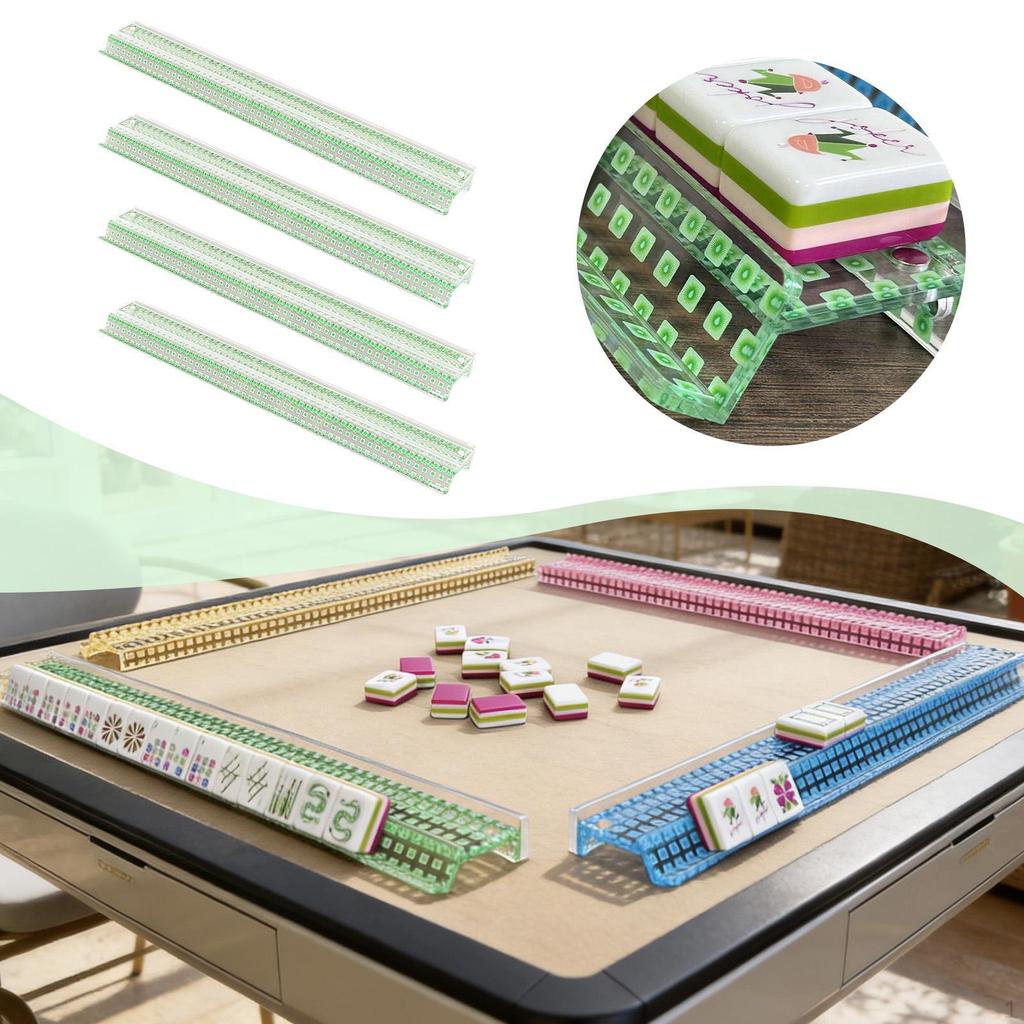 4 American Mahjong Game Boards with Sliding Arms, Tile Holders, Accessories, Modern Acrylic