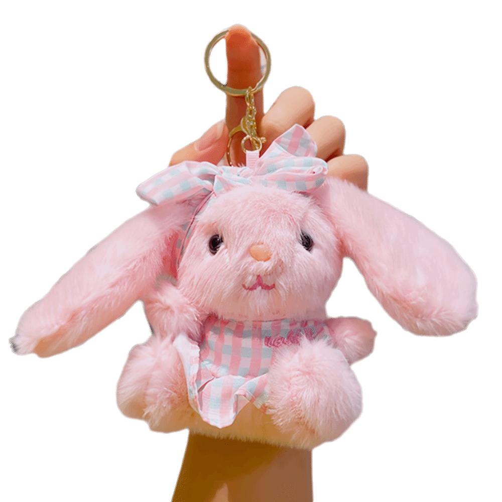 Bow Easter Stuffed Bunny Keychain Creative Rabbit Pendant Bag Charm Plush Toy Key Ring  Companion