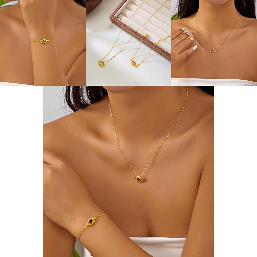 Ögon Design Koppar Zirkon Halsband Snygga Smycken För Kvinnor Semesterpresent