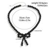 Y2k Bowknot Pearl Necklace for Women Elegant Butterfly Bow Charm Pendant Necklaces Fashion Wedding Party Jewelry Gift