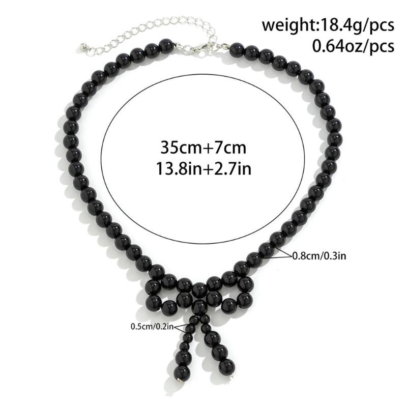 Y2k Bowknot Pearl Necklace for Women Elegant Butterfly Bow Charm Pendant Necklaces Fashion Wedding Party Jewelry Gift