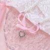 French Romantic Pink Bowknot Heart Pendant Pearl Necklace Jewelry Trending New Women's Sweet Pure Desire Bow Necklaces