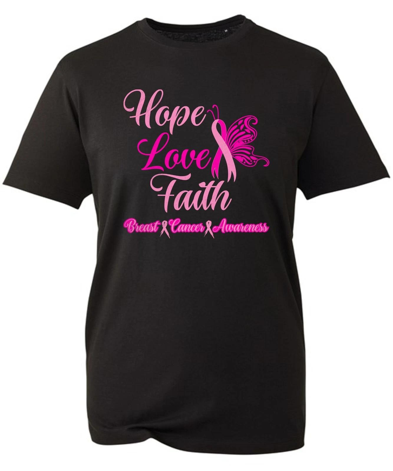 Breast Cancer Awareness Tee,Hope,Love,Faith Pink Ribbon Butterfly Design,Support XL