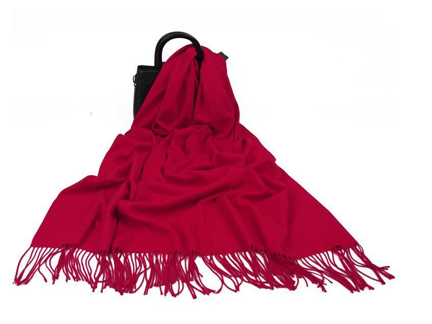 White Cashmere Scarf: Thickened, Solid Color, Versatile for Women & Men, Perfect for Autumn & Winter