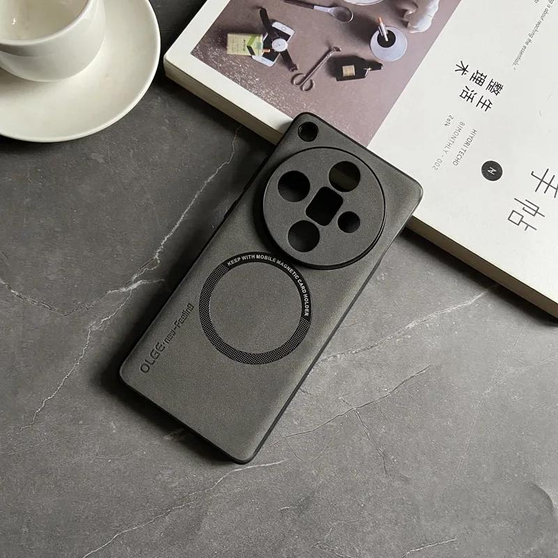 Magnetic Phone Case for OPPO Reno11 Reno10 Reno9 Reno8 Pro Plus Find X5 X6 Pro X7 Ultra Lambskin Texture Fuax Leather Cover