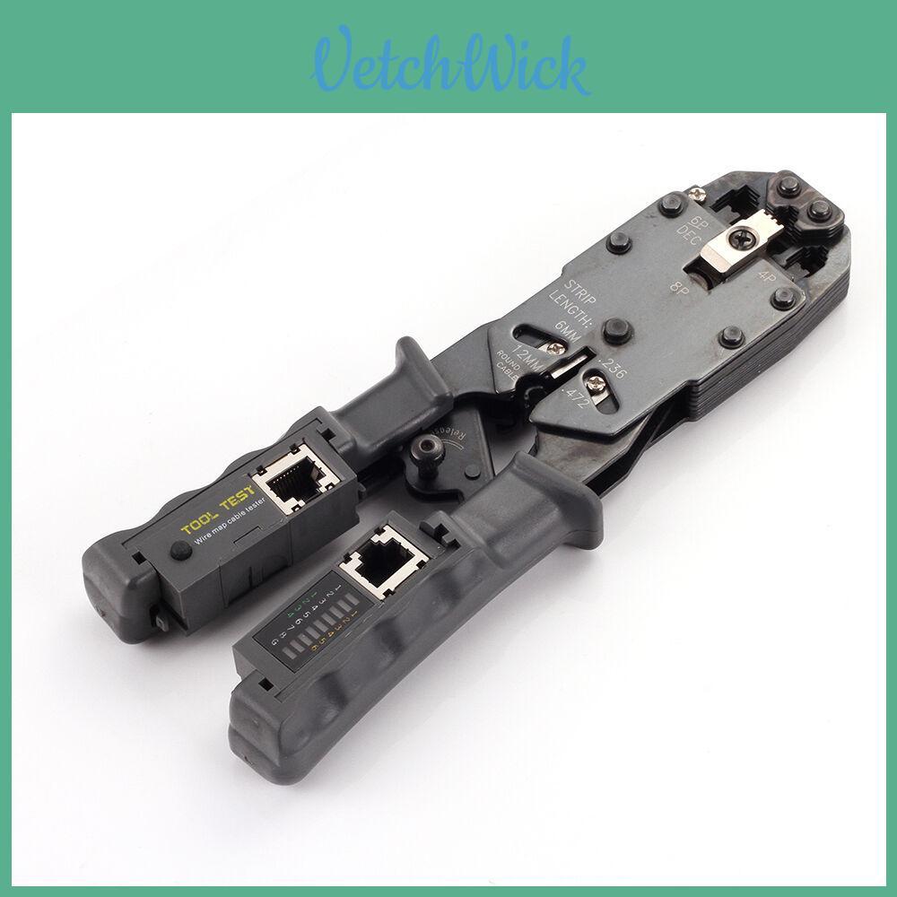 Premium Quality Network Lan Cable Crimper Stripper Cutter Pliers Tester For Rj45 Rj11 Rj9