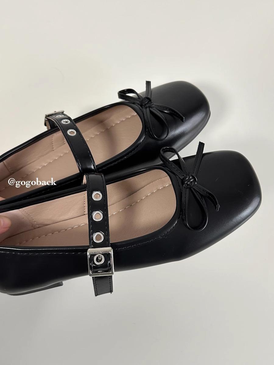 

Blue cabinet, niche retro four-color versatile ballet single shoes with soft soles, comfortable Mary Jane light mouth small leather shoes for women 40 чорний