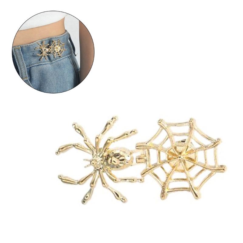 Spiderweb Shape Metal Fastening Button Detachable Pant Buttons Pin Crafts Waist Tightener Clothing Buckle Sewing Tool
