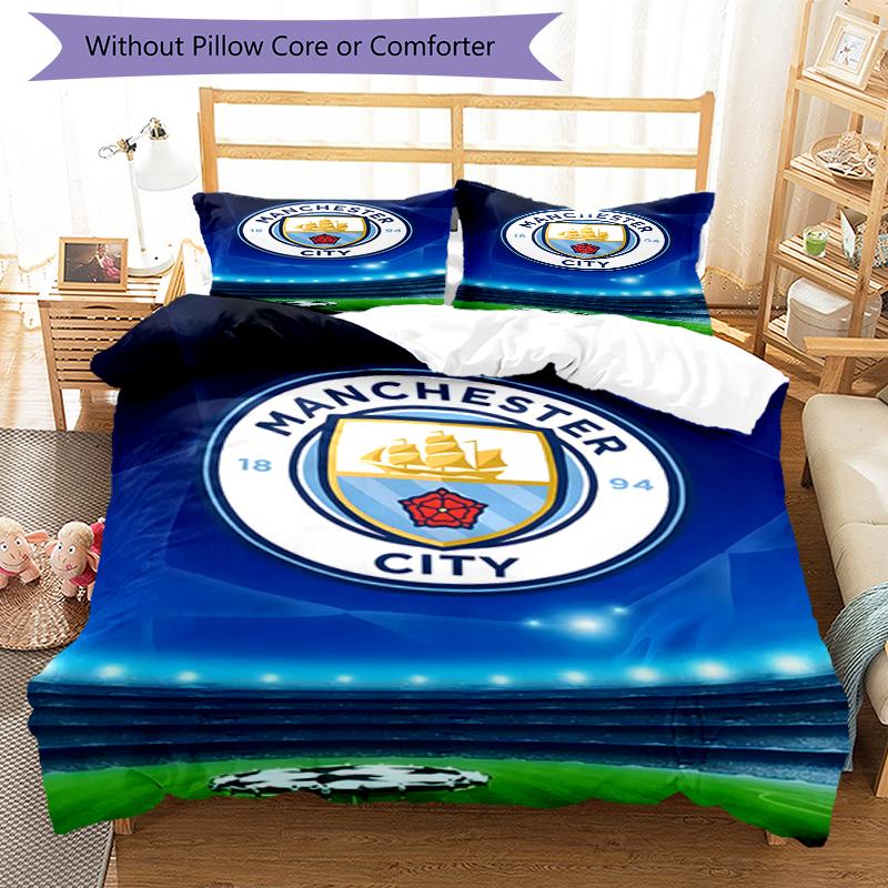 3pcs Football Team (32) Design Cover Set - HD Printed Bedding with 1 Cover and 2 Pillowcases - Perfect for Home and Dorm Decor