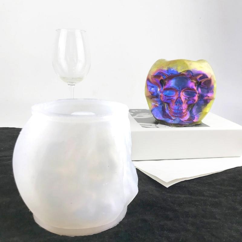 3D Skull  Candle Molds for Candle Making Hydroponic Vase Mold for  Crafts,Aromatherapy Candle Ornaments Mold