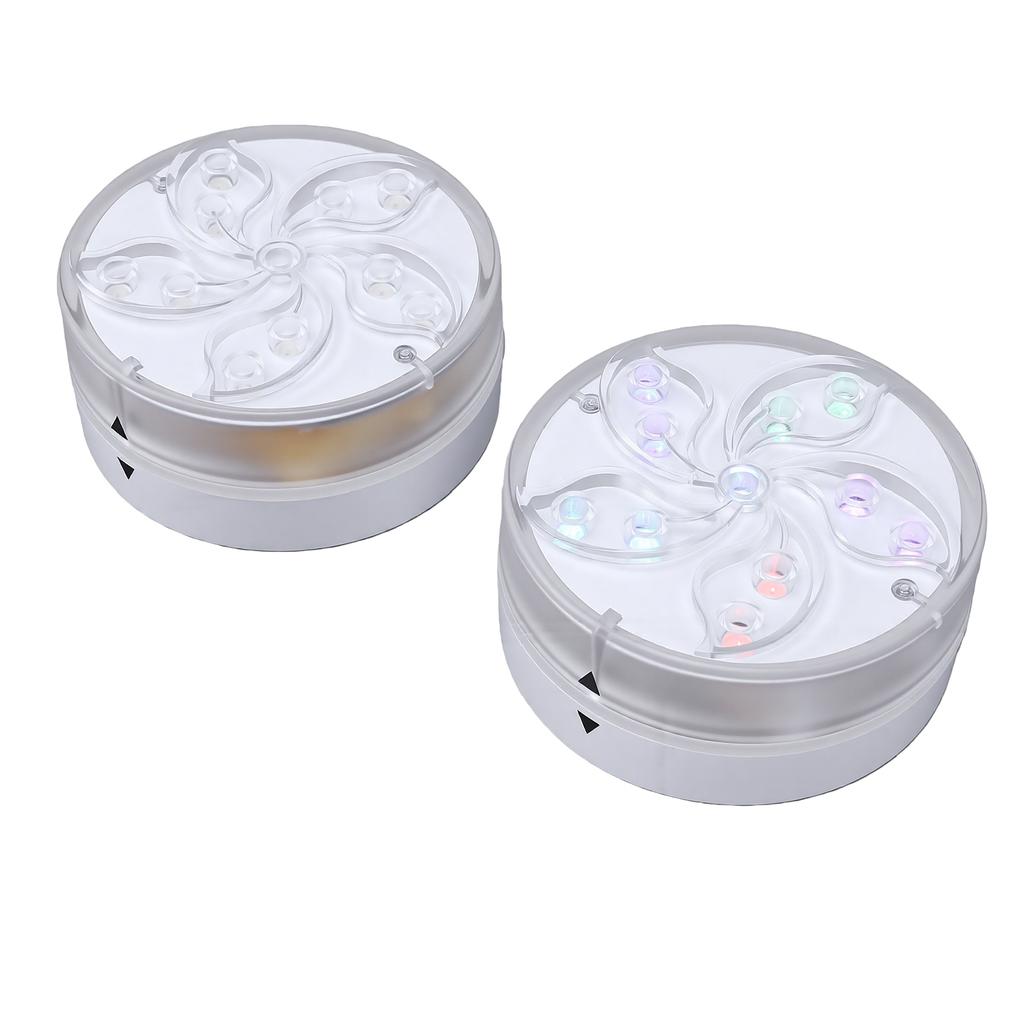 2pcs Submersible LED Pool Lights Remote Control Water Proof RGB Color Changing Battery Powered Pool Lights