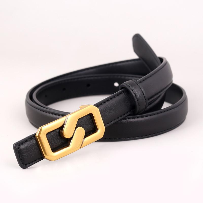 

Womens Genuine Leather Belt For Jeans With Alloy Buckle And Classic Design For Casual Wear чёрный