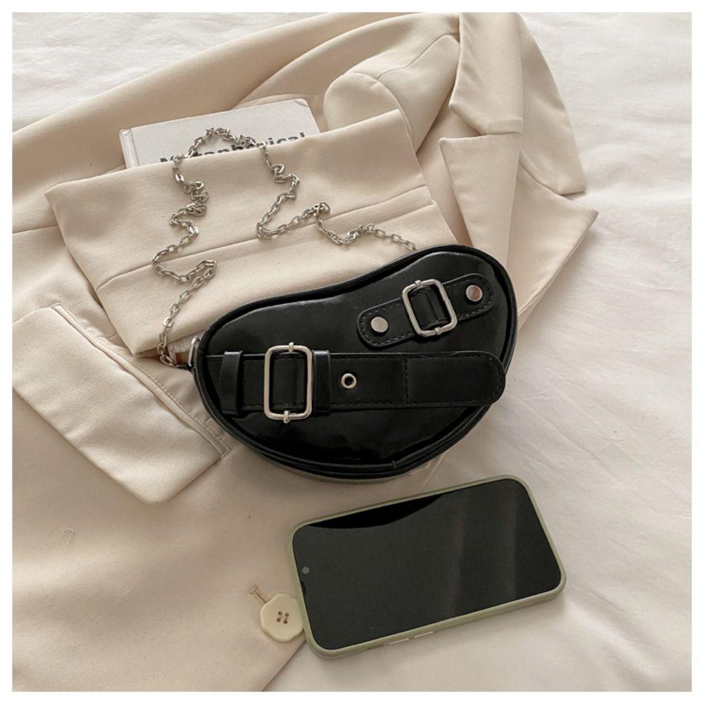 Designer Heart Cross Bag Y2k PU Leather Bag Fashion Heart Shoulder Bag  for Women