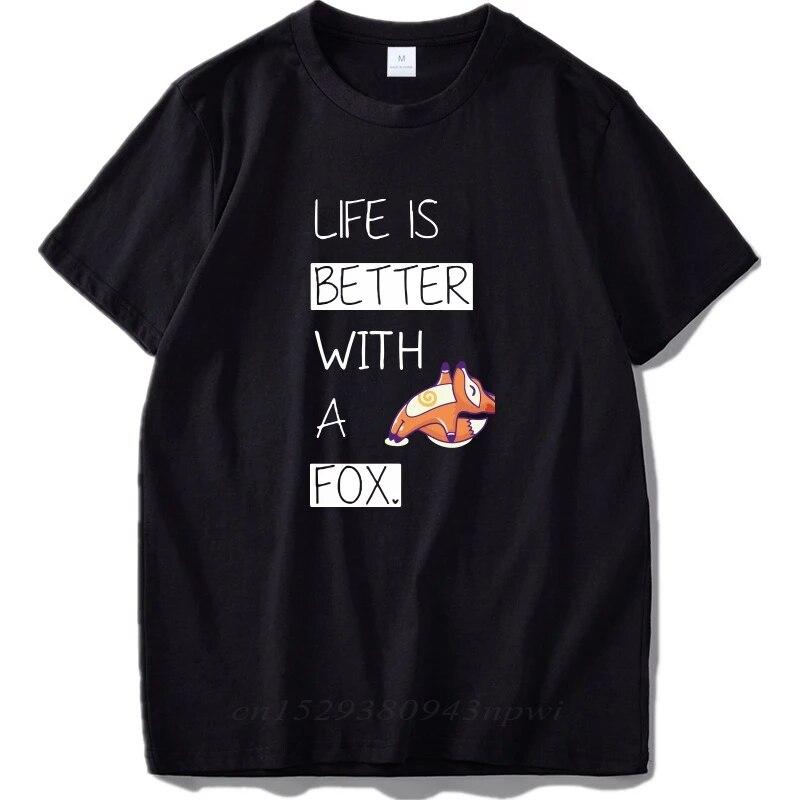 Fox T-Shirt Unisex This Is My Human I'm Really A Fox Funny Cute Animal Black 100% Baumwolle T-Shirt Slim Fit Streetwear