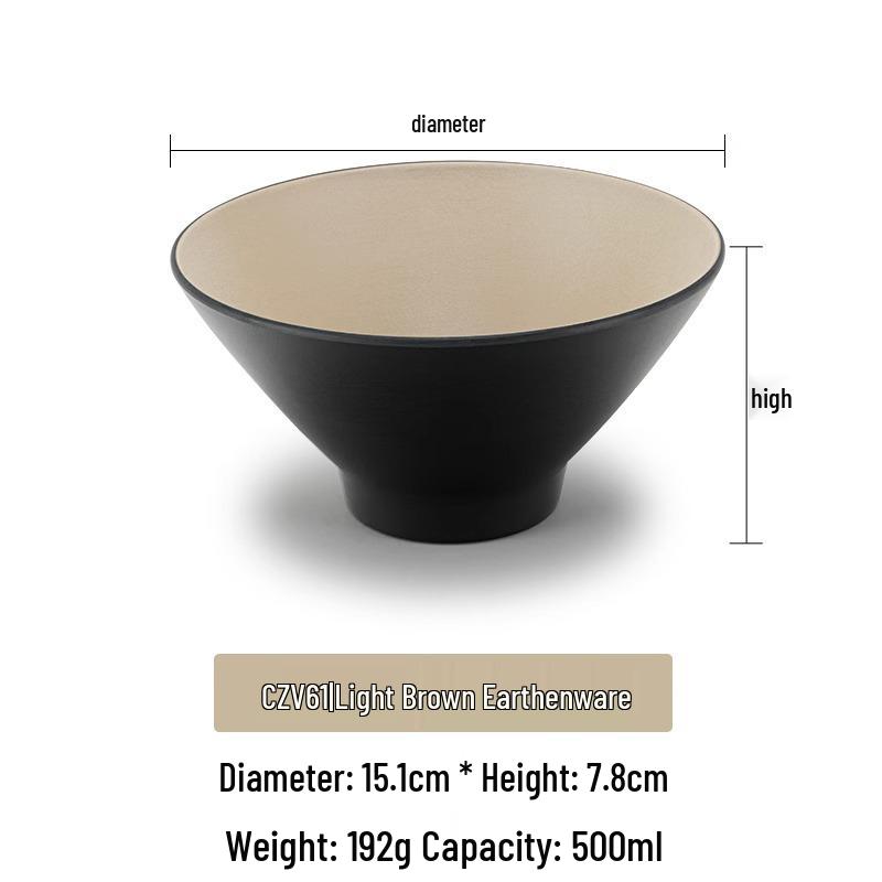 Large Frosted Melamine Ramen Bowl - Japanese-Style Restaurant Noodle Bowl for Mala Tang, Luosifen, Soup, and Rice Noodles