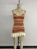 TEMU Ethnic Geometric Embroidery Spaghetti Strap Dress - Women's Casual Beach Holiday Summer Style