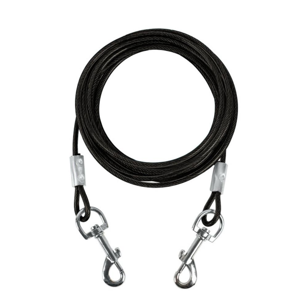 Pet Traction Rope Dog Rope Dog Chain Iron Chain Double Head One Drag Two Wire Rope Dog Pile Bolt Dog Rope Fixing Rope