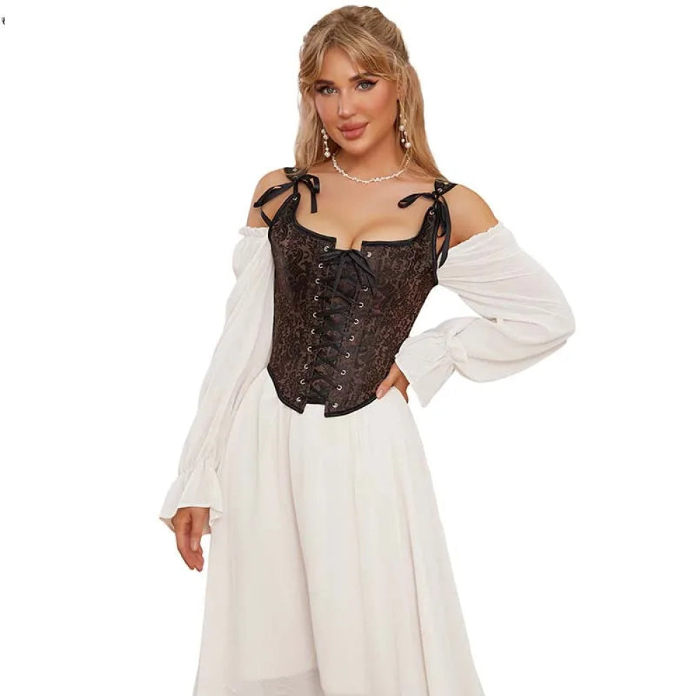Steampunk Retro Bustier Strap Vest Tank Top Coffee Corset 4Xl Corsets & Bustiers