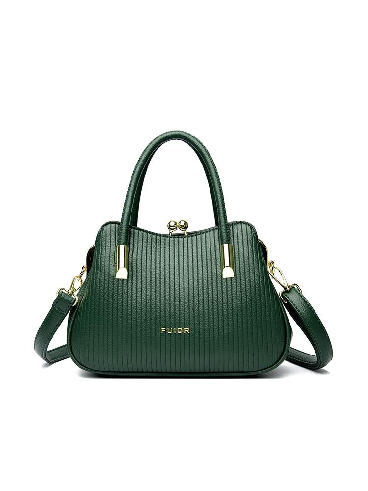 

Step into the women s bag handbag 2025 middle-aged mother large-capacity shoulder bag fashionable high-value messenger bag clip bag зелений