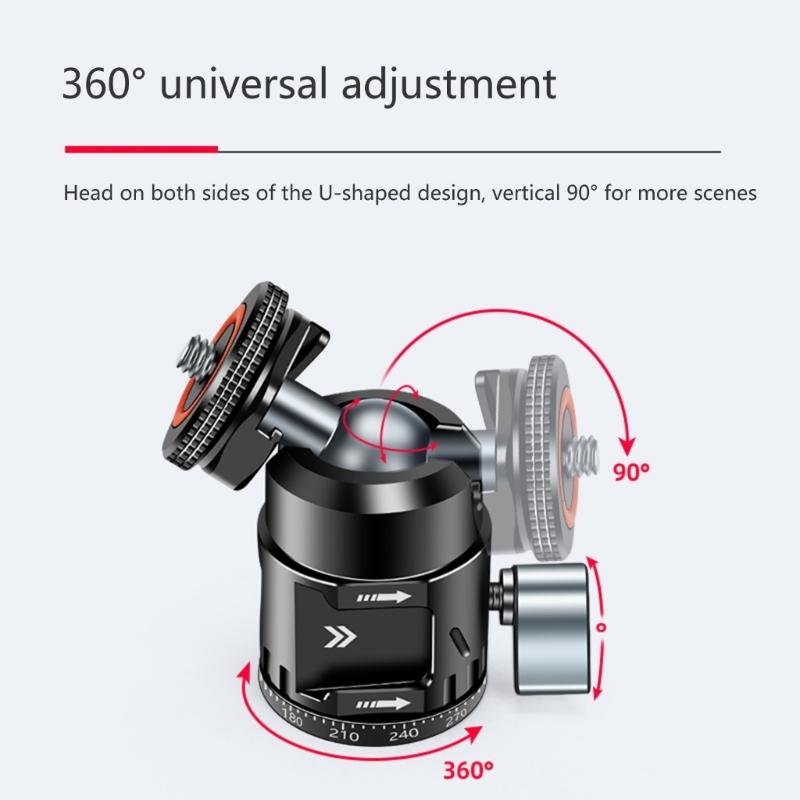 360-Grad-Drehkopf-Stativkopf mit 1/4-Zoll-Blitzschuh-Adapter für Camcorder und Einbeinstative, Lichtstativ