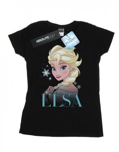 Disney Women's White / Frozen Elsa Snowflake Portrait Cotton T-Shirt Xxl