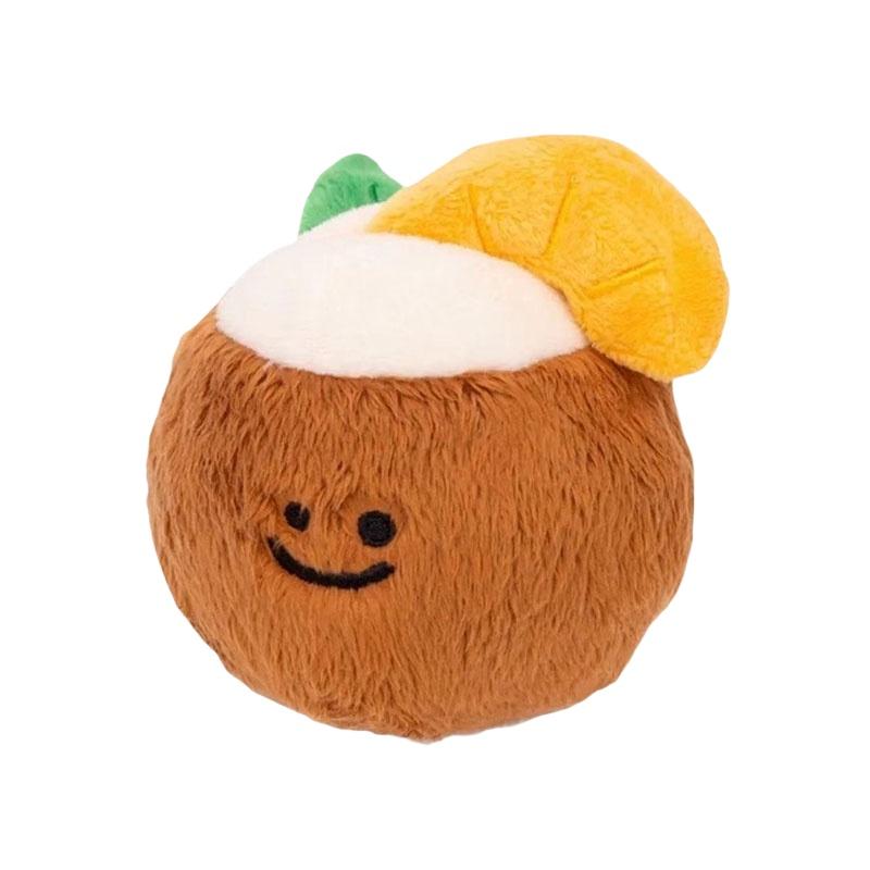 

Interactive Dog Toy Coconut Ball With Sound Plush Material 31g Weight Great For Teeth Grinding