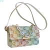 X7XC Korean Shoulder Bag with Adjustable Strap for Womens Chain Handle Denims Tassels Handbag Checkered Jeans Crossbody Purse