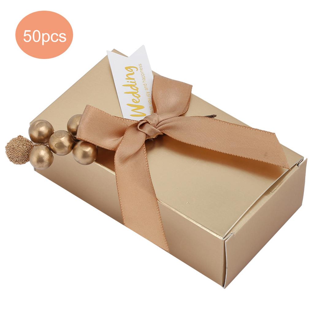 50pcs Wedding Favors Candies Souvenirs Gift Paper Gift Box for Wedding with Bowknot