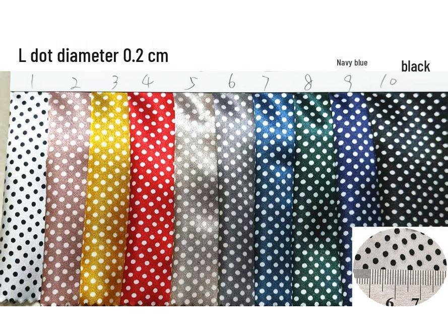 Satin-Stoff mit Tupfenmuster für Kleidung, Kleiderfutter, Homewear und Kopfbedeckungen