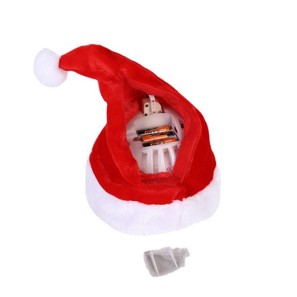 

Поющая и танцующая рождественская шапка, электрическая игрушка в виде шляпы Санты с рождественской музыкой красный