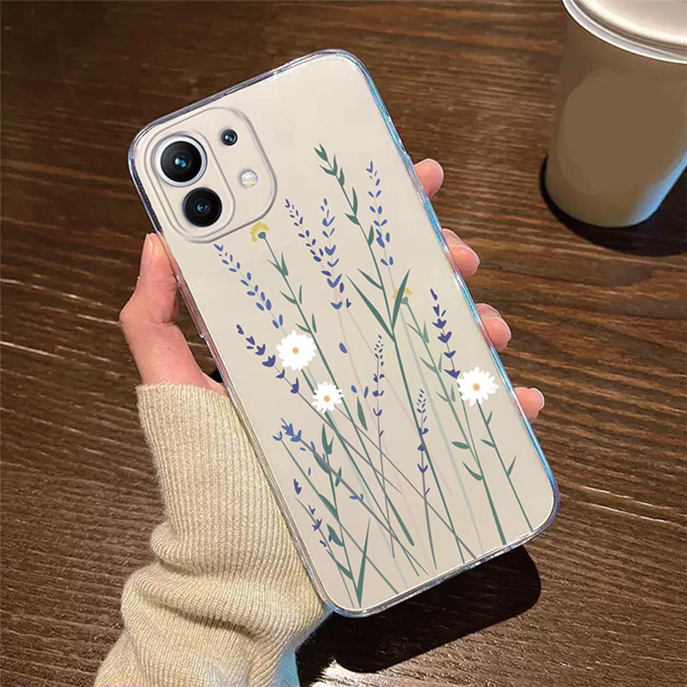 Rose Flower Phone Case Transparent Clear For Xiaomi 13T 14T 15T 11T 12T 10T 13 14 11 12 Lite Oil Painting Women Silicone Cover