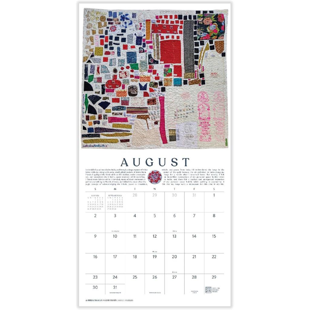 Marble City Press Modern Quilts Calendar 2026 | 12" x 24" Fiber Arts Calendar 12 Month Maker Improv Quilting Patterns, Heidi Parkes, Sewing and