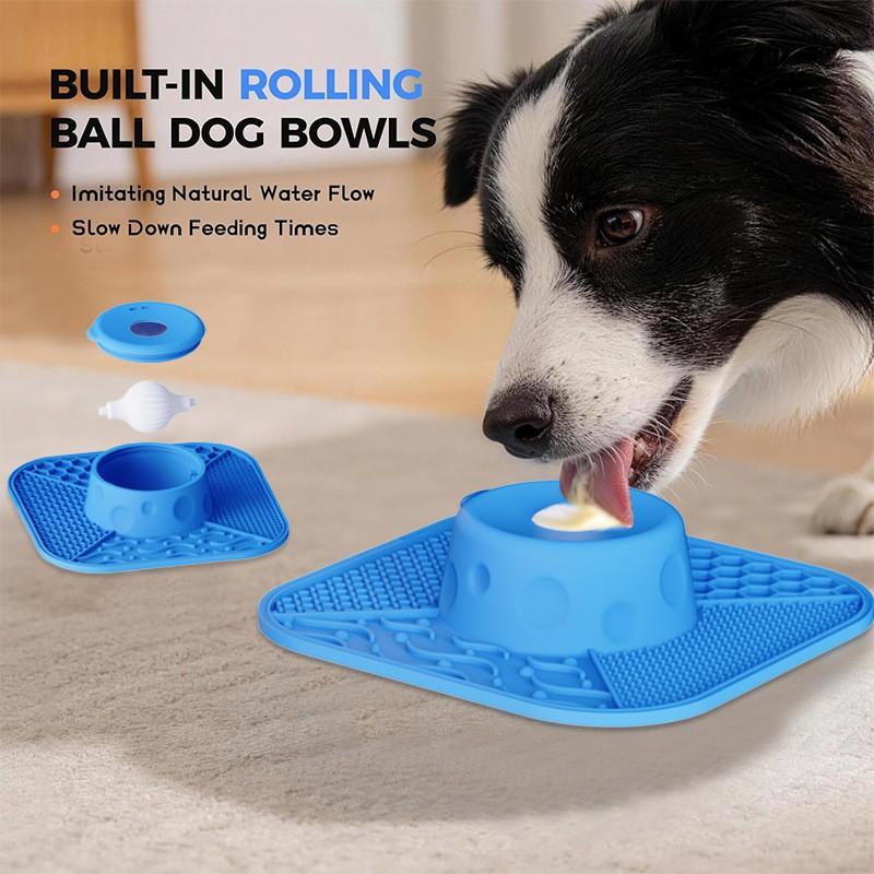 Slow Feeding Pet Bowl With Suction Base Wet Dry Food Silicone Lick Mat Dogs Cats