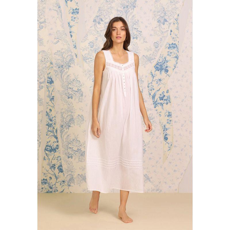 

Light Luxury Home Nightdress Princess Vintage Pure Cotton Cloth Nightdress Court Sweet Summer Woven White Dress Women Suspender Dress A white woven vest dress 3X